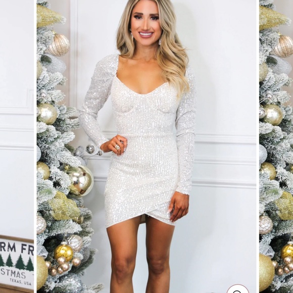 Bella & Bloom Dresses & Skirts - NWT  BELLA &. BLOOM LONG LIVE SEQUIN DRESS: CHAMPAGNE